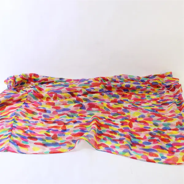 Vibrant Multicolor Blob Print Lightweight Loop Scarf 8" x 34"