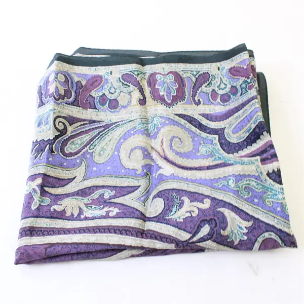 Ellen Tracy Purple Paisley Scarf 33" x 36"