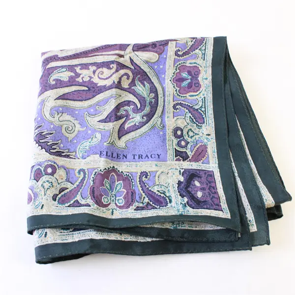 Ellen Tracy Purple Paisley Scarf 33" x 36"