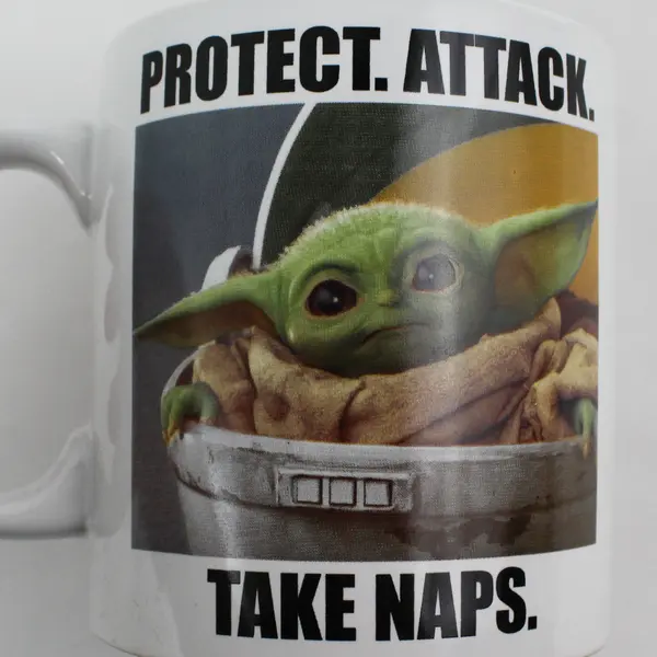 Star Wars Baby Yoda Grogu Protect Attack Take Naps 20oz Ceramic Coffee Mug