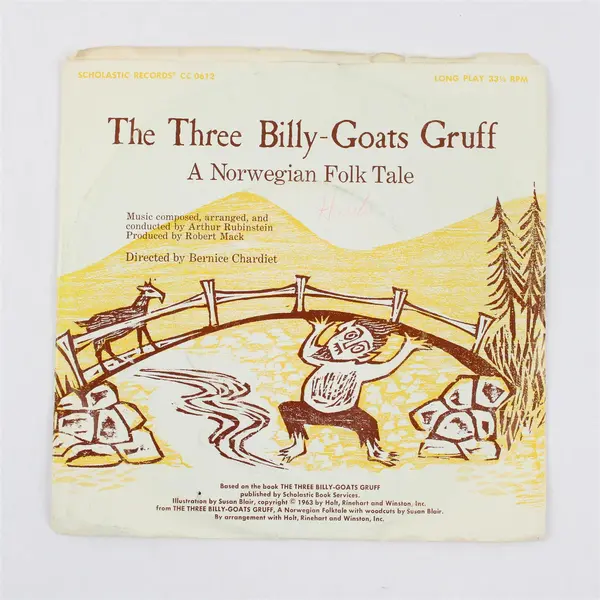 Scholastic Records 7" Vinyl Record Three Billy-Goats Gruff Gingerbread Man