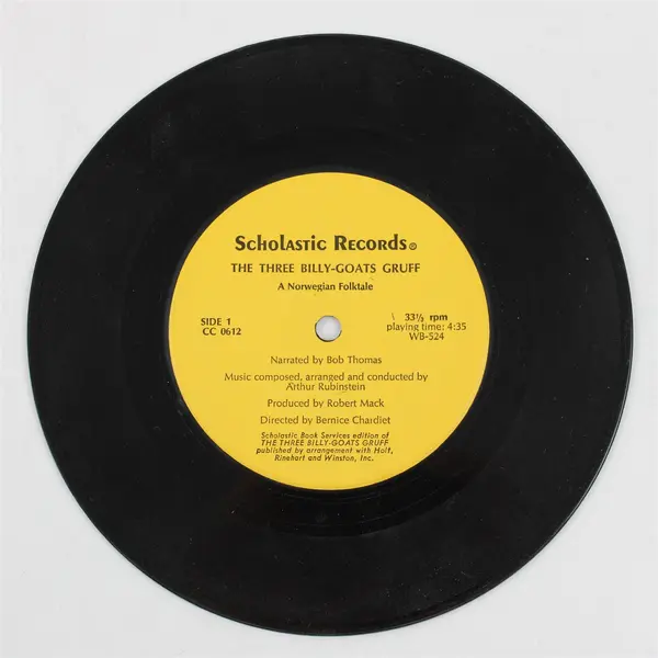 Scholastic Records 7" Vinyl Record Three Billy-Goats Gruff Gingerbread Man