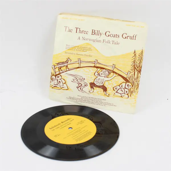 Scholastic Records 7" Vinyl Record Three Billy-Goats Gruff Gingerbread Man