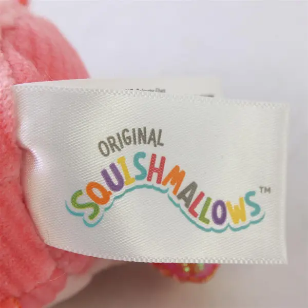Kellytoy Squisharoys Chester the Shrimp Pink Keychain Clip-On