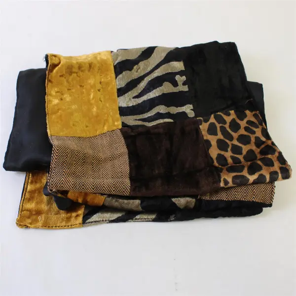 Patchwork Animal Print Scarf 10" x 60" Women's Accessory