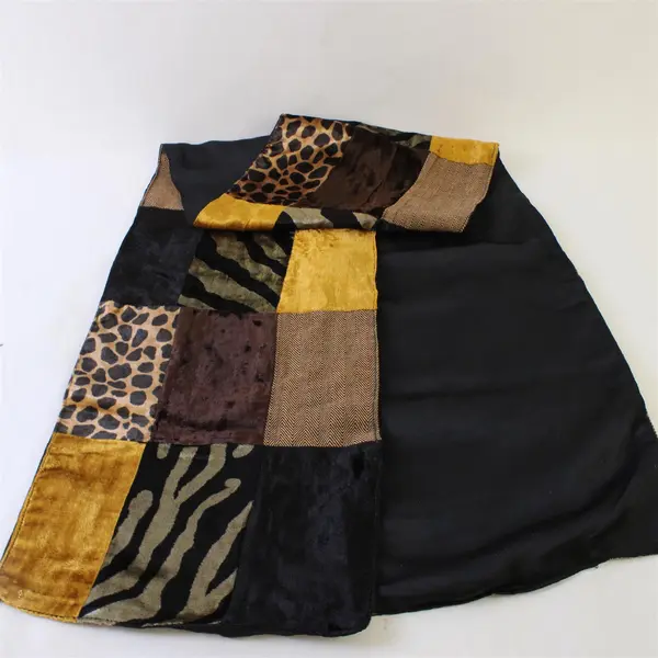 Patchwork Animal Print Scarf 10" x 60" Women's Accessory