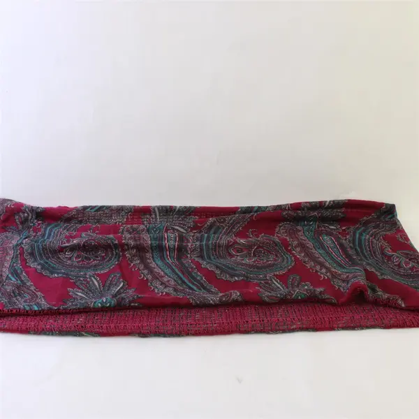 Magenta and Teal Paisley Lightweight Loop Scarf 14" x 36"
