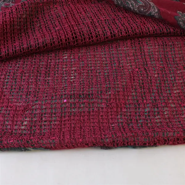 Magenta and Teal Paisley Lightweight Loop Scarf 14" x 36"