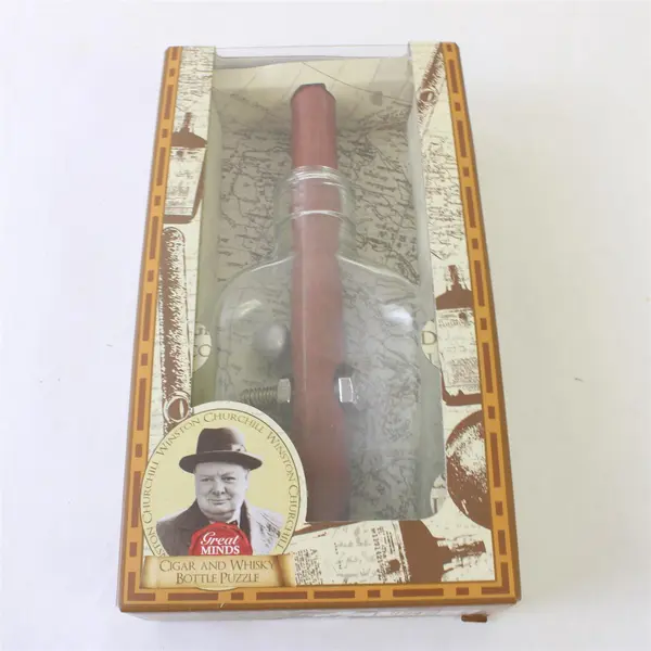 Professor Puzzle Ltd Churchill Cigar & Whisky Bottle Puzzle New