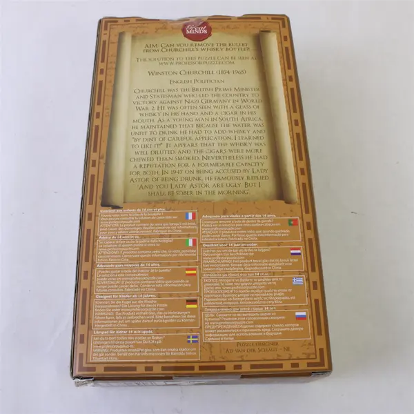 Professor Puzzle Ltd Churchill Cigar & Whisky Bottle Puzzle New