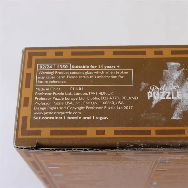 Professor Puzzle Ltd Churchill Cigar & Whisky Bottle Puzzle New