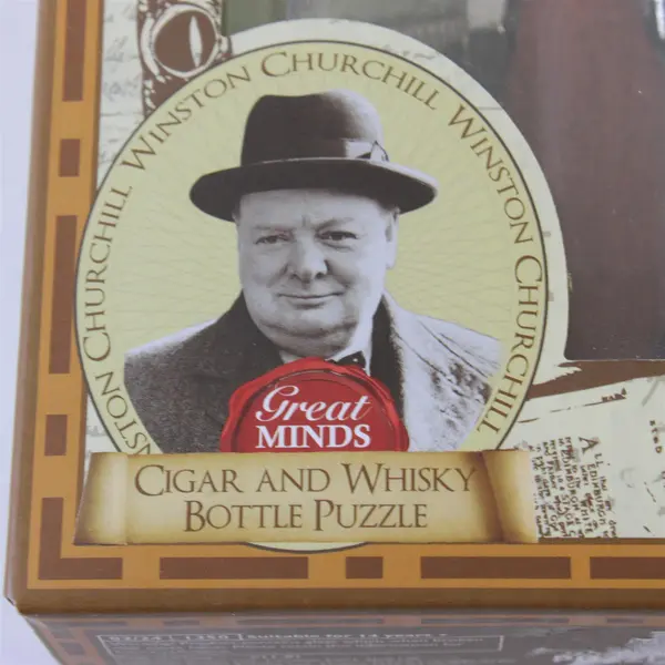 Professor Puzzle Ltd Churchill Cigar & Whisky Bottle Puzzle New