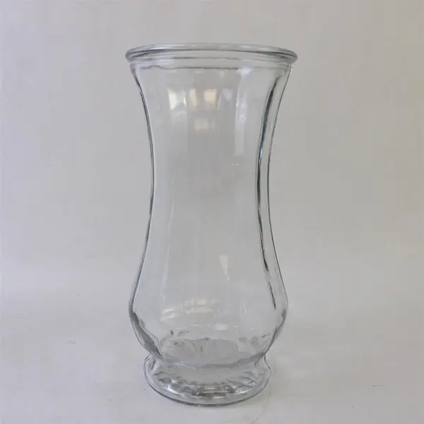 Lot of 2 Clear Glass Flower Vases 7.5in & 9.5in