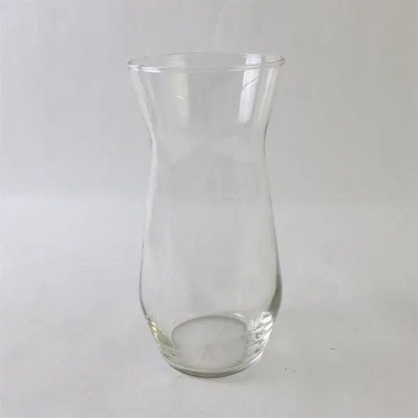 Lot of 2 Urn-Shaped Clear Glass Flower Vases 8" and 9"