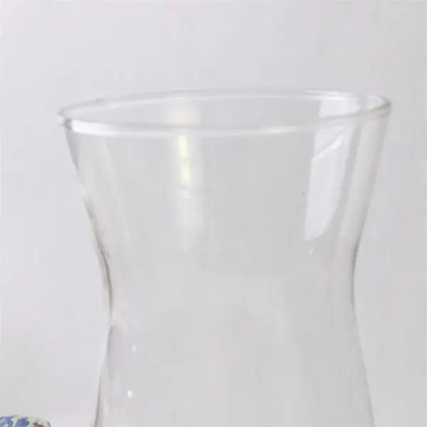 Lot of 2 Urn-Shaped Clear Glass Flower Vases 8" and 9"
