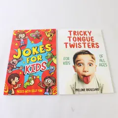 Lot of 2 Children's Humor Books Regan Broussard Jokes Tongue Twisters