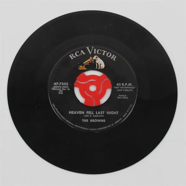 The Browns Heaven Fell Last Night / The Three Bells RCA Victor 47-7555 7" 45