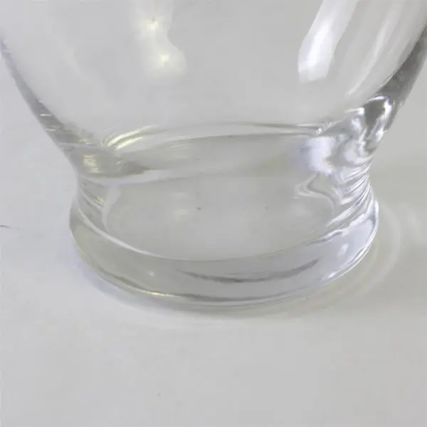 Lot of 2 Egg-Shaped Clear-Glass Flower Vases 7"
