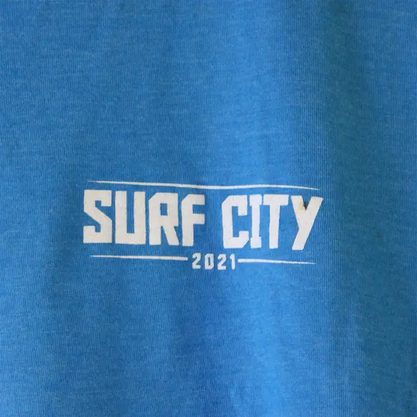 District Les Schwab Tires Surf City Classic Blue T-Shirt 2XL
