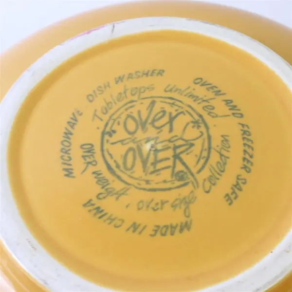 Tabletops Unlimited Over and Over Yellow Ceramic Serving Bowl 11.5 in