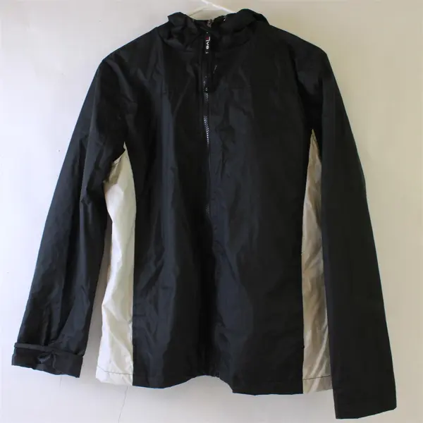 iFive Premium Apparel Black and White Full-Zip Windbreaker - Women's Large