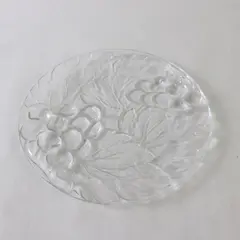 KIG Clear Glass Embossed Fruit Plate 7 in