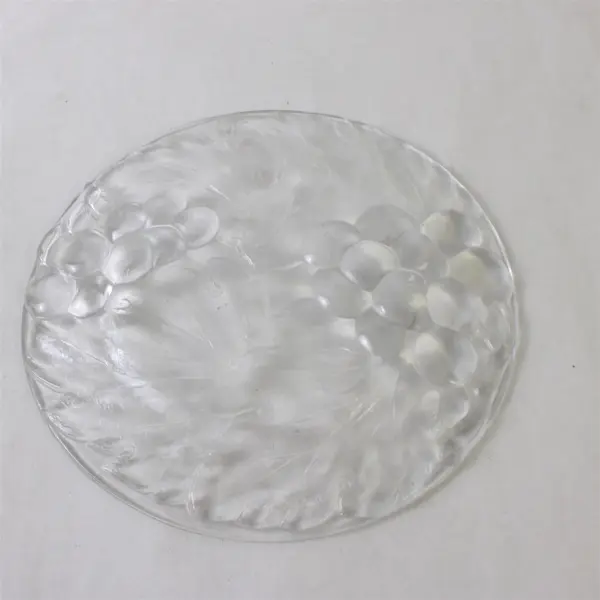 KIG Clear Glass Embossed Fruit Plate 7 in