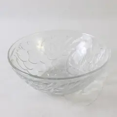 Embossed Grape and Leaves Clear Glass Bowl 6"