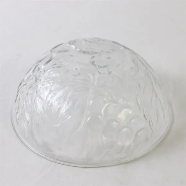 Embossed Grape and Leaves Clear Glass Bowl 6"