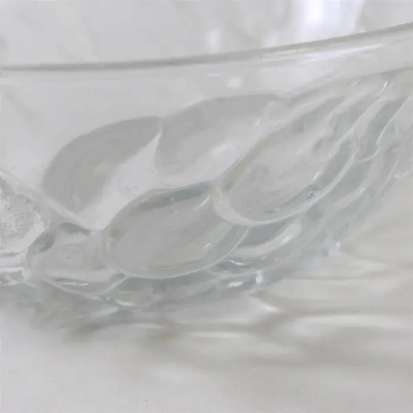 Embossed Grape and Leaves Clear Glass Bowl 6"