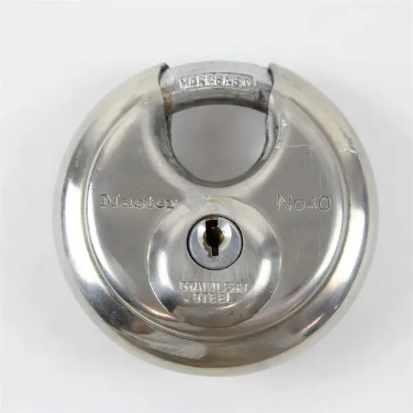 Master No. 40 Stainless Steel Hardened Disc Padlock 1 Key