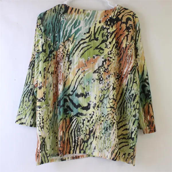 Alfred Dunner Petite Large Multicolor Blouse 3/4 Sleeve Women's PL