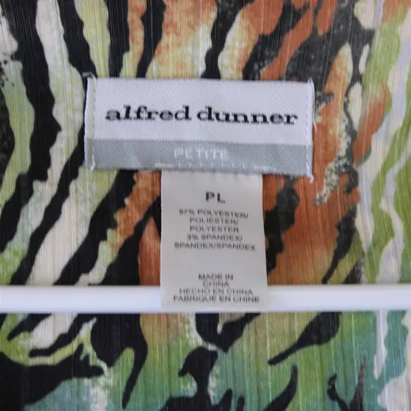 Alfred Dunner Petite Large Multicolor Blouse 3/4 Sleeve Women's PL