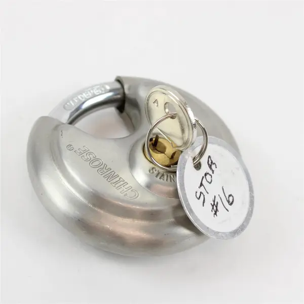 CHINROSE D70 Stainless Steel Disc Padlock w/ 1 Key Round Hardened Lock