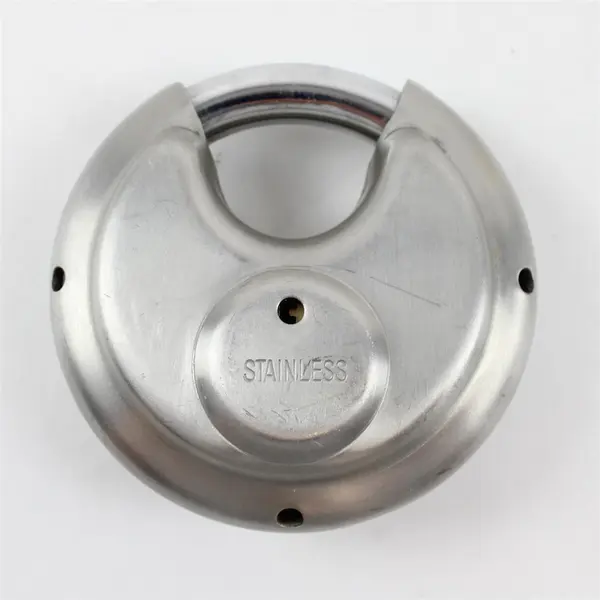CHINROSE D70 Stainless Steel Disc Padlock w/ 1 Key Round Hardened Lock