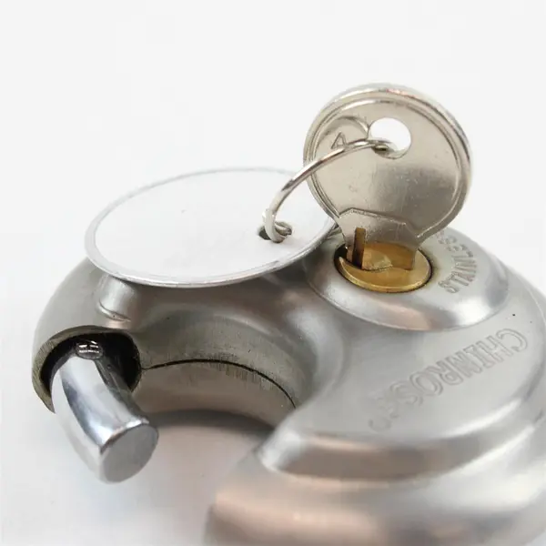 CHINROSE D70 Stainless Steel Disc Padlock w/ 1 Key Round Hardened Lock
