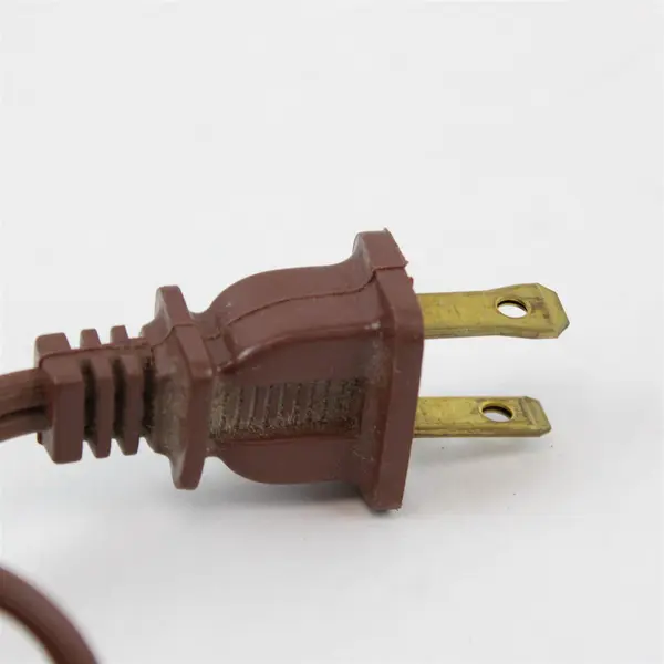 Lot of 2 Brown 2-Prong Non-Grounded Extension Cords Pre-Owned