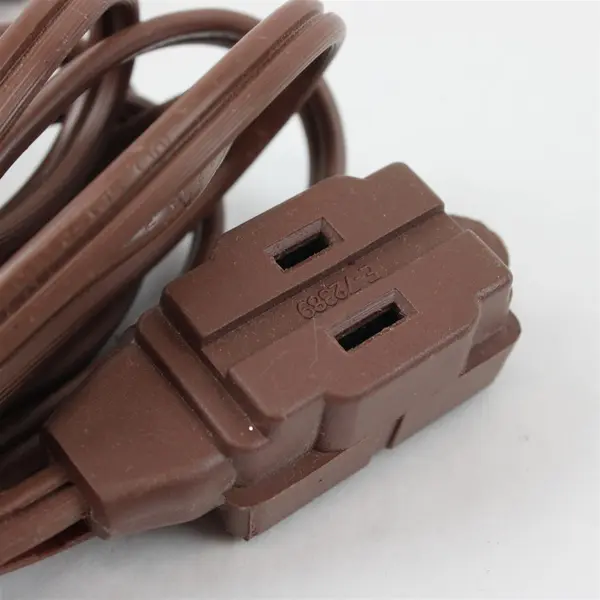 Lot of 2 Brown 2-Prong Non-Grounded Extension Cords Pre-Owned