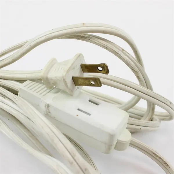 Lot of 2 White Extension Cords Pre-Owned