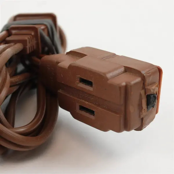 Lot of 3 Brown Extension Cords Used Pre-Owned