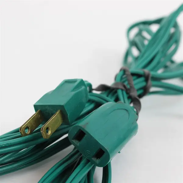 GE Lot of 3 Extension Cords White & Green Used Pre-Owned