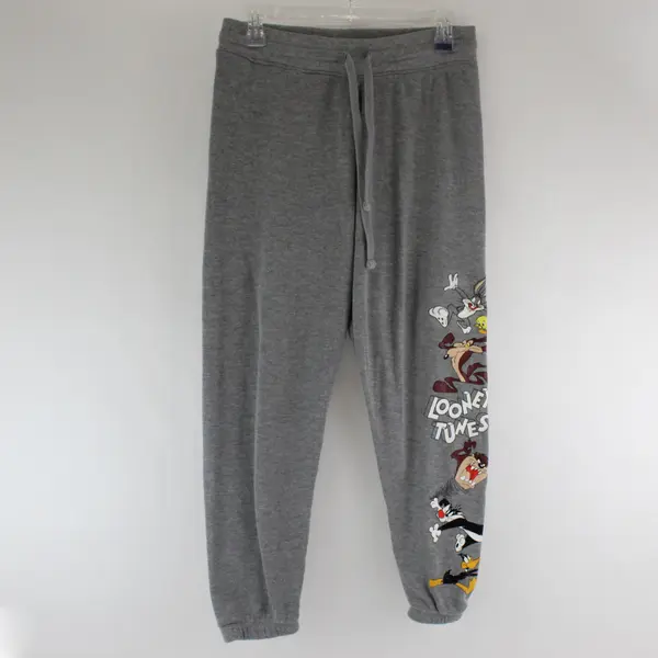 Jerry Leigh Mens Gray Looney Tunes Bugs Bunny Jogger Sweatpants Sz S