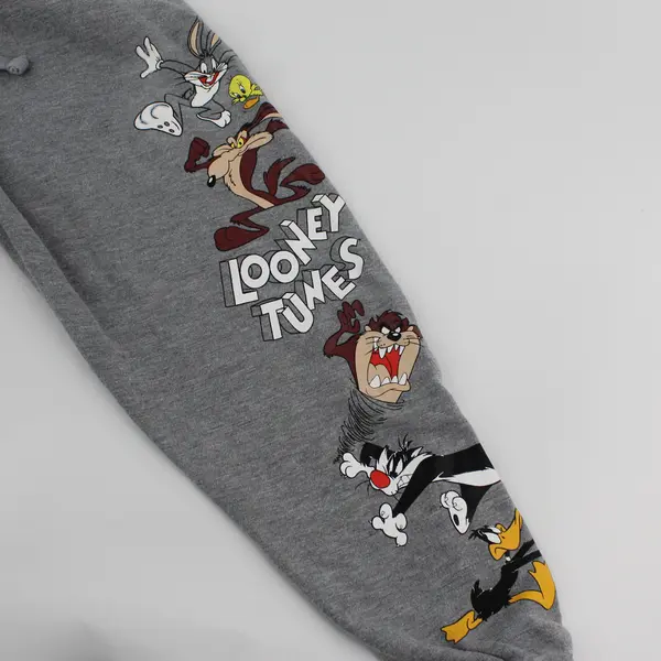 Jerry Leigh Mens Gray Looney Tunes Bugs Bunny Jogger Sweatpants Sz S