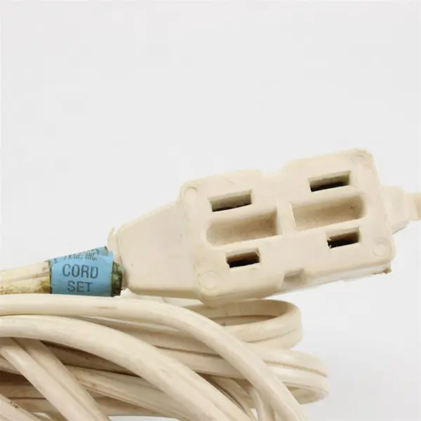 Lot of 3 Assorted White Brown Pre-Owned Extension Cords
