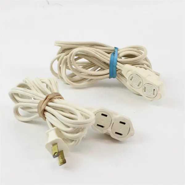 Lot of 2 GE White Extension Cords