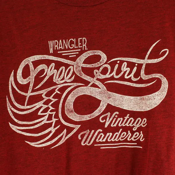 Wrangler Free Spirit Red Graphic T Shirt  Size L