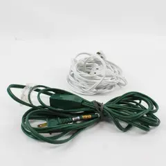 Lot of 2 White Green Extension Cords Used