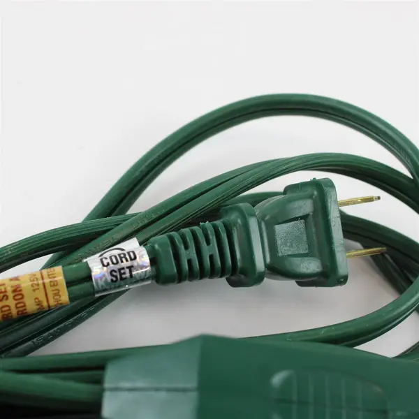 Lot of 2 White Green Extension Cords Used