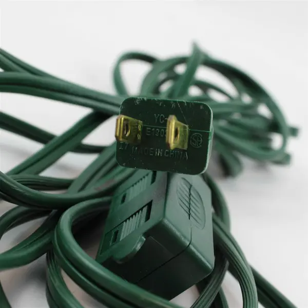 Lot of 2 White Green Extension Cords Used