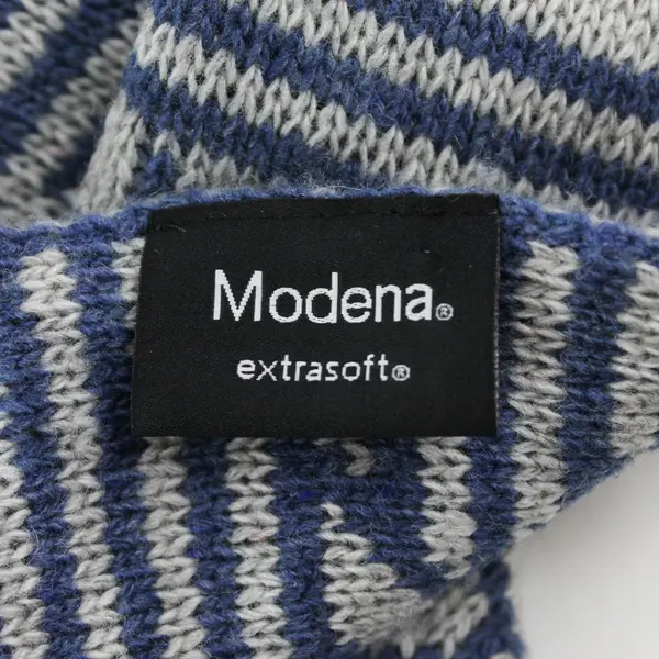 Modena Gray and Blue Knit Wool Blend Scarf 10" x 62"